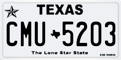 TX license plate CMU5203