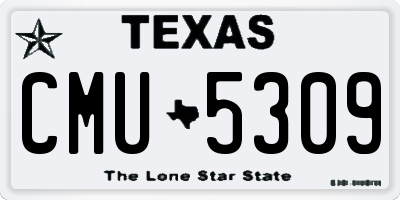 TX license plate CMU5309