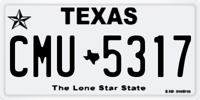 TX license plate CMU5317
