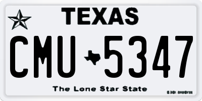 TX license plate CMU5347