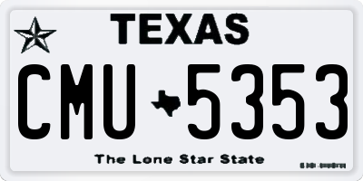 TX license plate CMU5353
