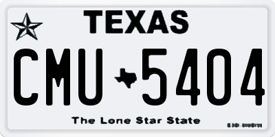 TX license plate CMU5404