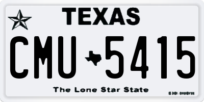 TX license plate CMU5415