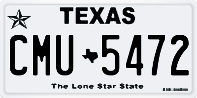 TX license plate CMU5472