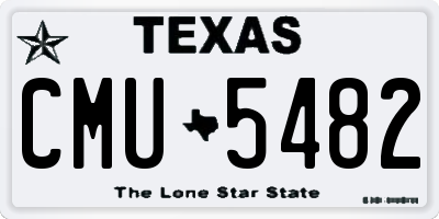 TX license plate CMU5482