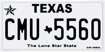 TX license plate CMU5560