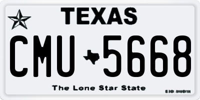 TX license plate CMU5668