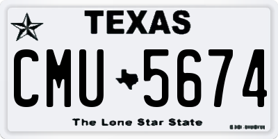 TX license plate CMU5674