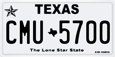 TX license plate CMU5700