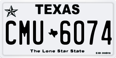 TX license plate CMU6074