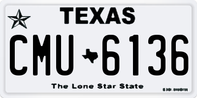 TX license plate CMU6136