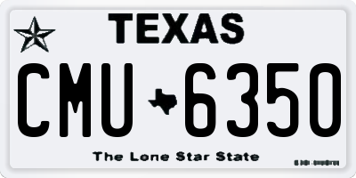 TX license plate CMU6350