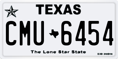 TX license plate CMU6454