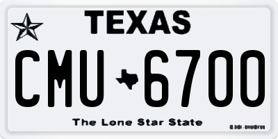 TX license plate CMU6700