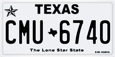 TX license plate CMU6740