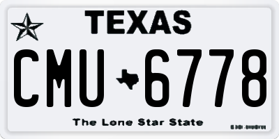 TX license plate CMU6778