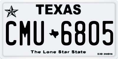 TX license plate CMU6805