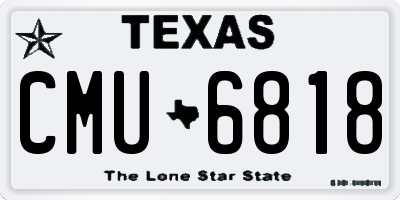 TX license plate CMU6818