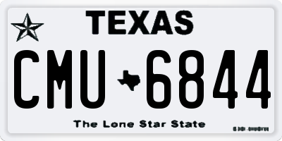 TX license plate CMU6844