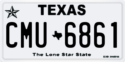 TX license plate CMU6861
