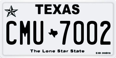 TX license plate CMU7002