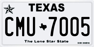 TX license plate CMU7005