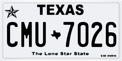 TX license plate CMU7026