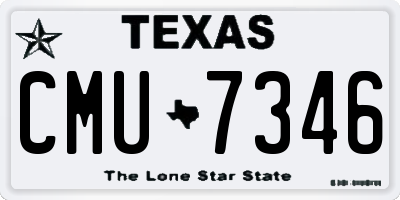TX license plate CMU7346