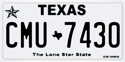 TX license plate CMU7430