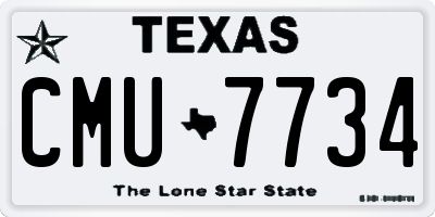 TX license plate CMU7734