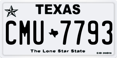 TX license plate CMU7793