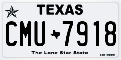 TX license plate CMU7918