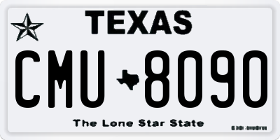 TX license plate CMU8090