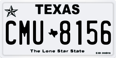 TX license plate CMU8156