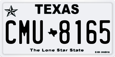 TX license plate CMU8165