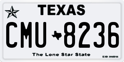 TX license plate CMU8236