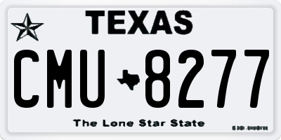 TX license plate CMU8277