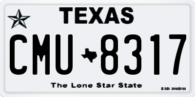 TX license plate CMU8317