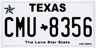 TX license plate CMU8356