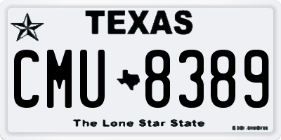 TX license plate CMU8389