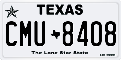 TX license plate CMU8408