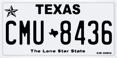 TX license plate CMU8436
