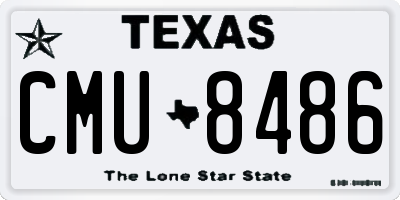 TX license plate CMU8486