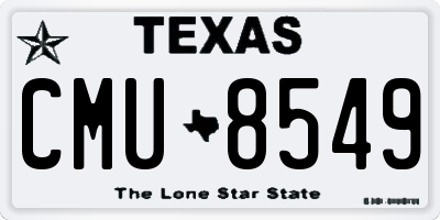 TX license plate CMU8549
