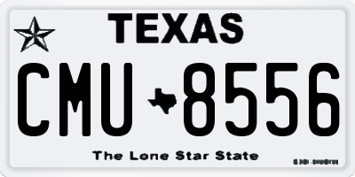 TX license plate CMU8556