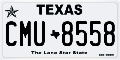 TX license plate CMU8558