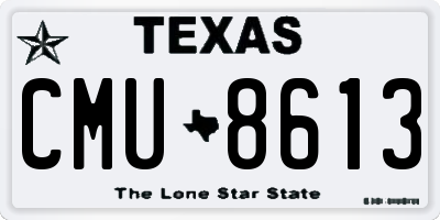 TX license plate CMU8613
