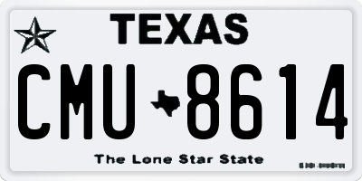 TX license plate CMU8614