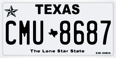 TX license plate CMU8687