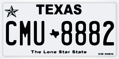 TX license plate CMU8882